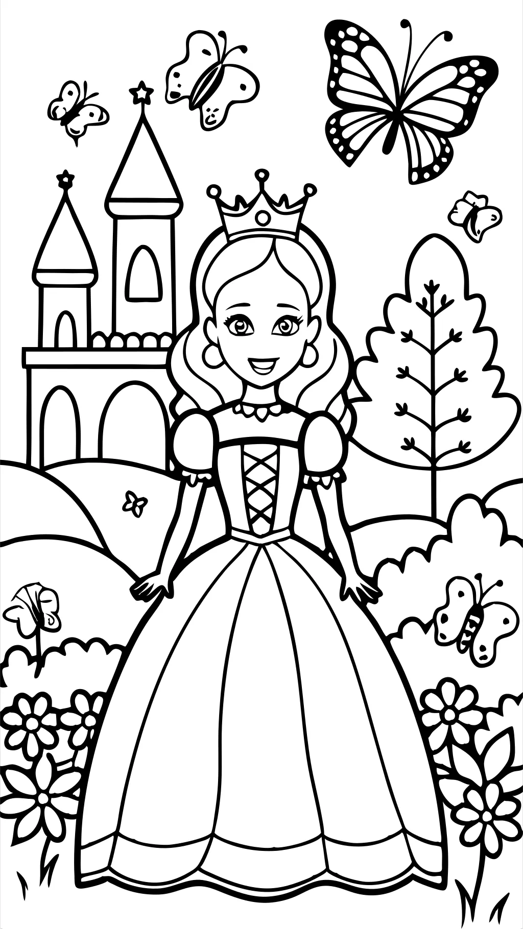 coloring pages princess barbie